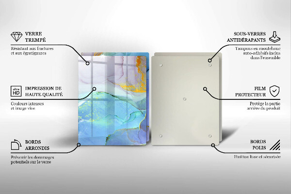 Üveg vágódeszka Repedt arany kő