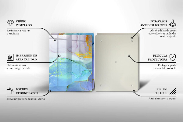Üveg vágódeszka Repedt arany kő