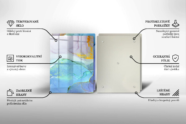 Üveg vágódeszka Repedt arany kő
