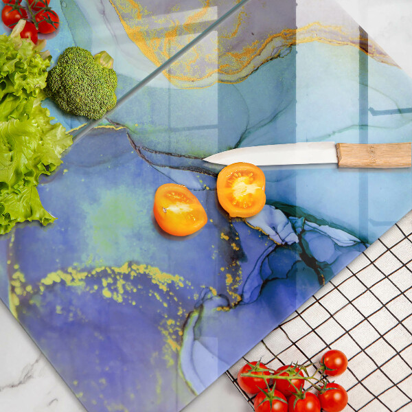 Üveg vágódeszka Repedt arany kő