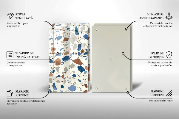 Üveg vágódeszka Dekoratív kőedény