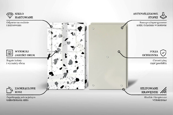 Üveg vágódeszka Dekoratív kőedény