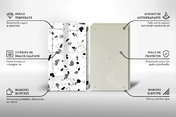 Üveg vágódeszka Dekoratív kőedény