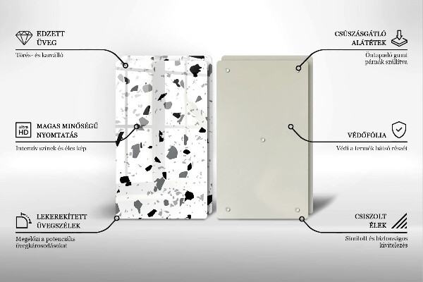 Üveg vágódeszka Dekoratív kőedény