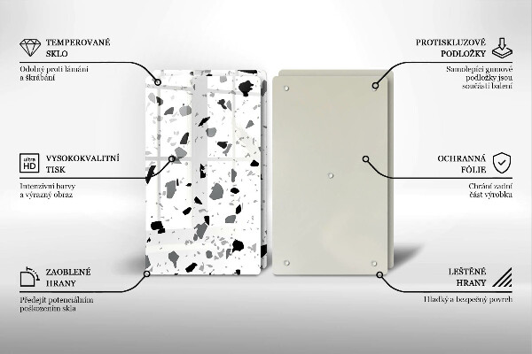 Üveg vágódeszka Dekoratív kőedény