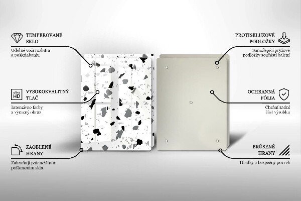 Üveg vágódeszka Dekoratív kőedény