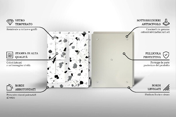 Üveg vágódeszka Dekoratív kőedény