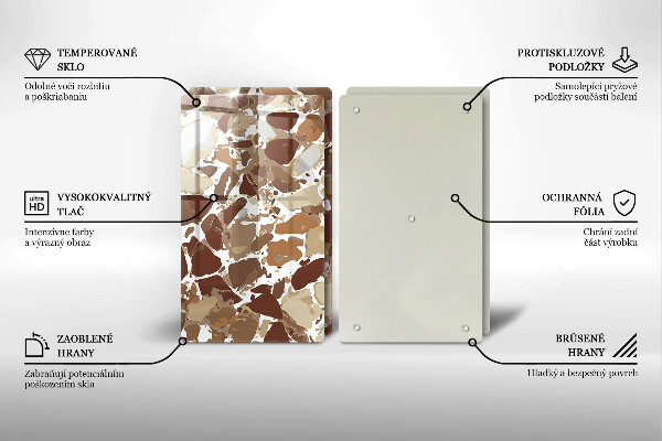 Üveg vágódeszka Kő díszítő foltok