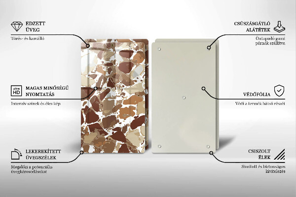 Üveg vágódeszka Kő díszítő foltok