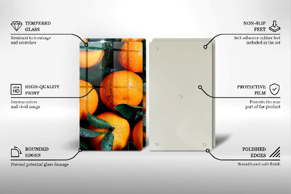 Üveg vágódeszka Narancs gyümölcs