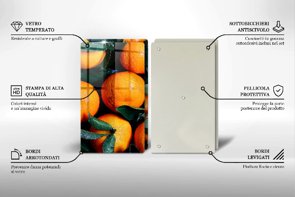 Üveg vágódeszka Narancs gyümölcs