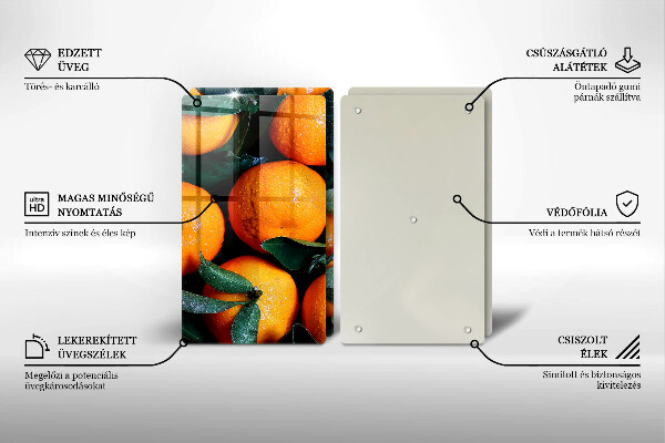 Üveg vágódeszka Narancs gyümölcs