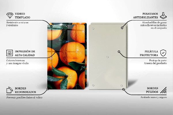 Üveg vágódeszka Narancs gyümölcs