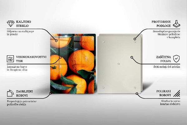 Üveg vágódeszka Narancs gyümölcs