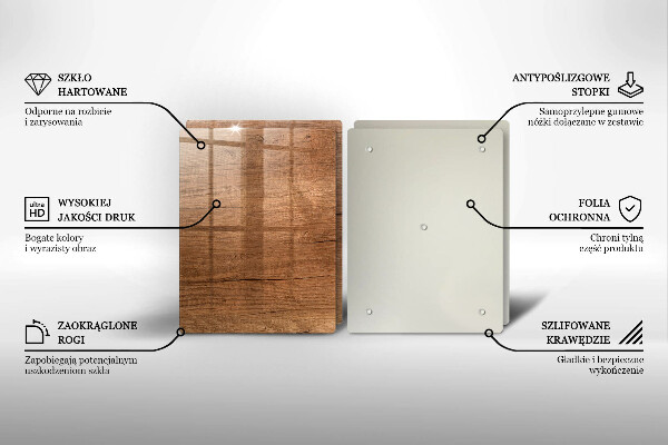 Üveg vágódeszka Fa textúra