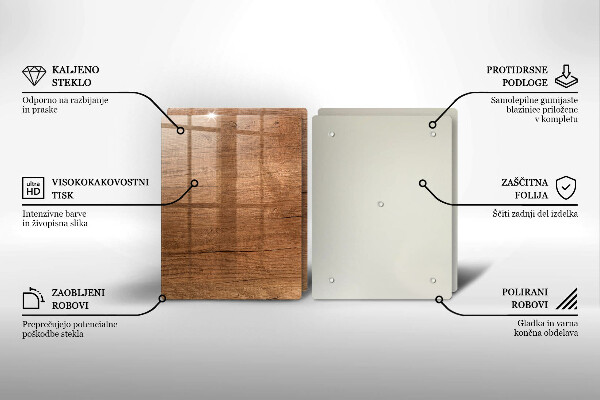 Üveg vágódeszka Fa textúra