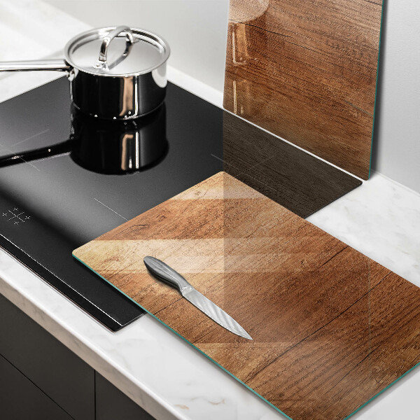 Üveg vágódeszka Fa textúra