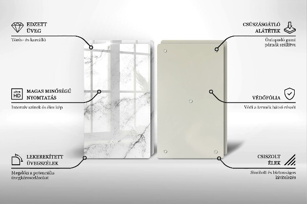 Üveg vágódeszka Elegáns márvány textúra