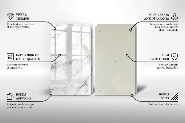 Üveg vágódeszka Elegáns márvány textúra