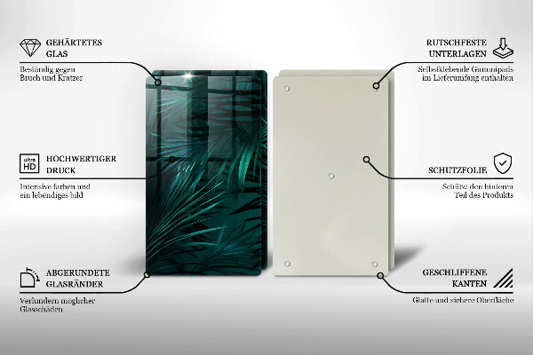 Üveg vágódeszka Vad dzsungel levelei