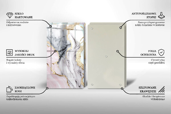 Üveg vágódeszka Pasztell márvány