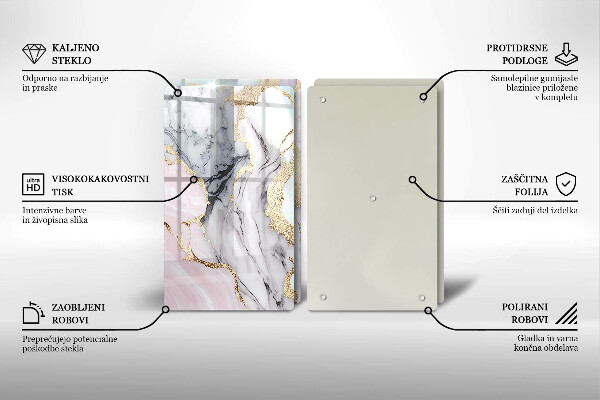 Üveg vágódeszka Pasztell márvány