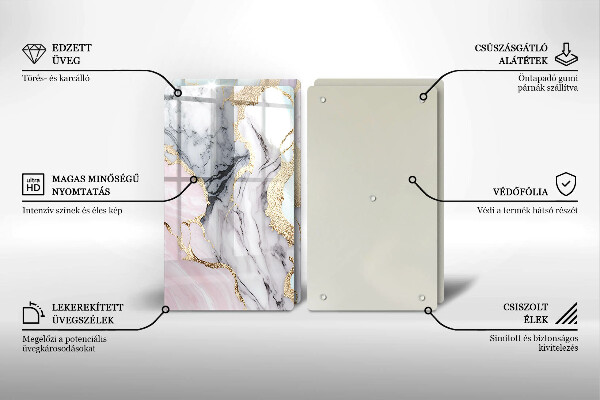 Üveg vágódeszka Pasztell márvány