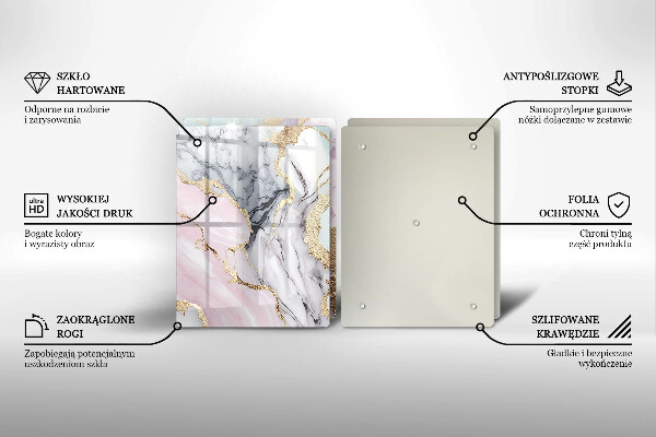 Üveg vágódeszka Pasztell márvány