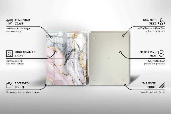 Üveg vágódeszka Pasztell márvány