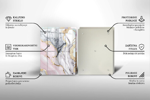 Üveg vágódeszka Pasztell márvány