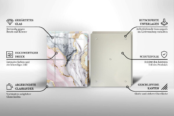 Üveg vágódeszka Pasztell márvány