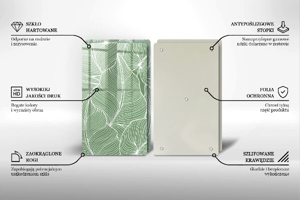 Üveg vágódeszka Lineáris levelek