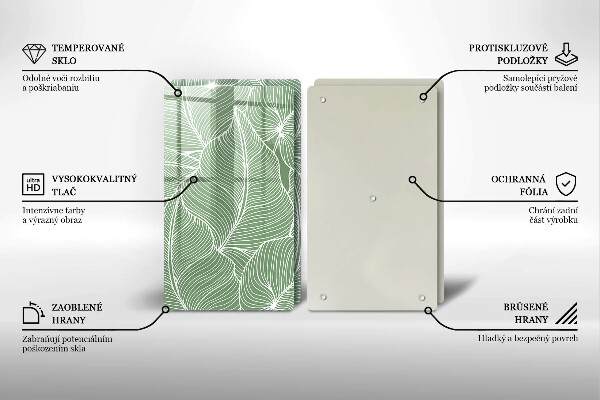 Üveg vágódeszka Lineáris levelek