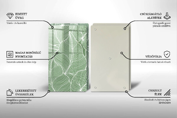 Üveg vágódeszka Lineáris levelek