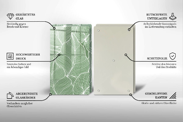 Üveg vágódeszka Lineáris levelek