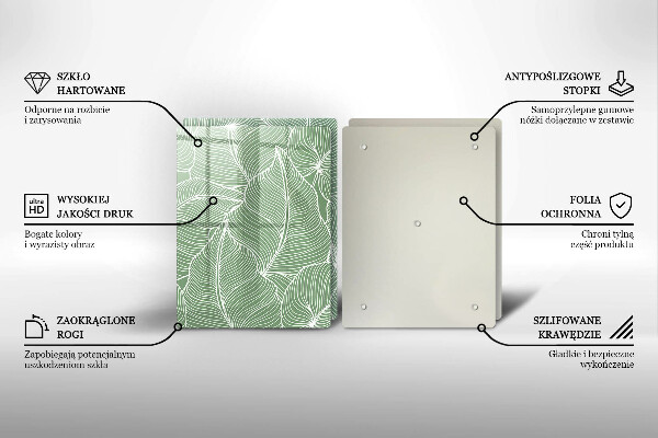 Üveg vágódeszka Lineáris levelek