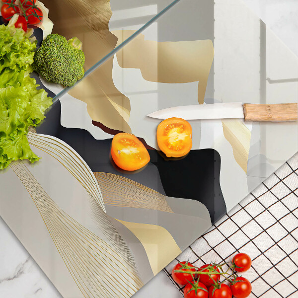 Üveg vágódeszka Absztrakt arany hegyek