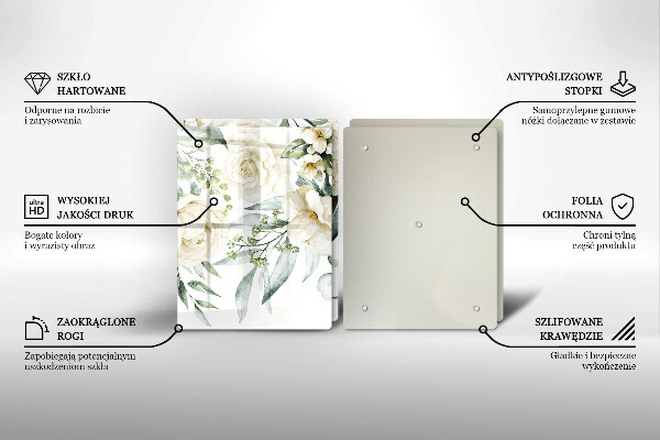 Üveg vágódeszka Akvarell virágok