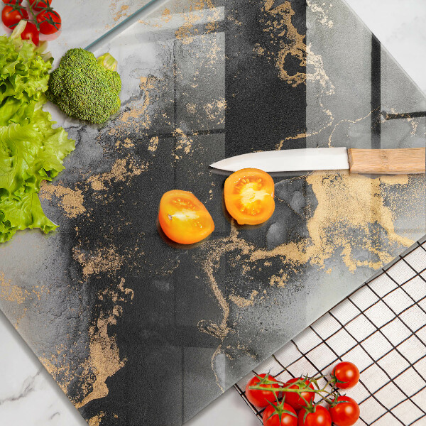 Üveg vágódeszka Absztrakció arannyal