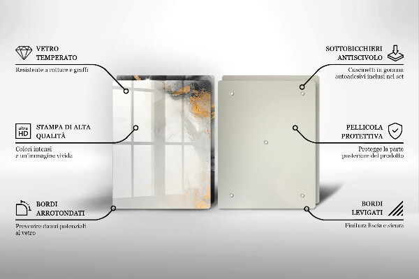 Üveg vágódeszka Absztrakció arannyal