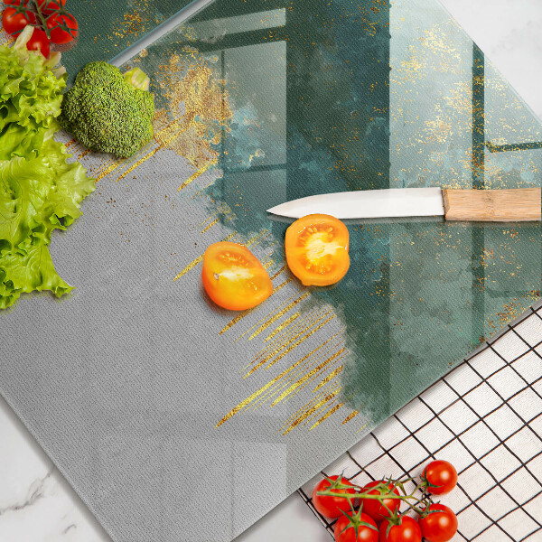 Üveg vágódeszka Absztrakció arannyal