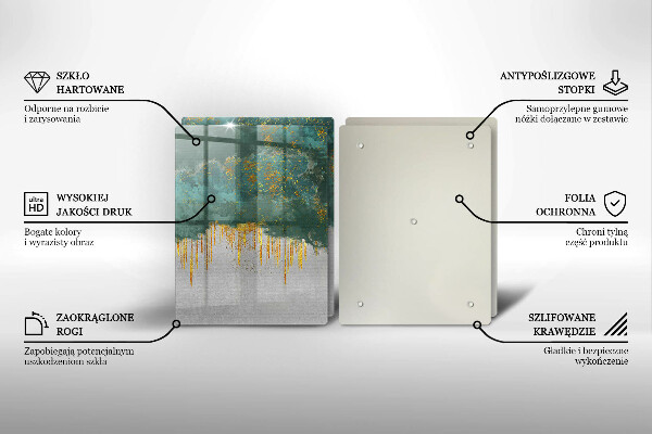 Üveg vágódeszka Absztrakció arannyal