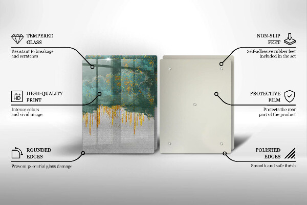 Üveg vágódeszka Absztrakció arannyal