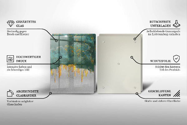 Üveg vágódeszka Absztrakció arannyal