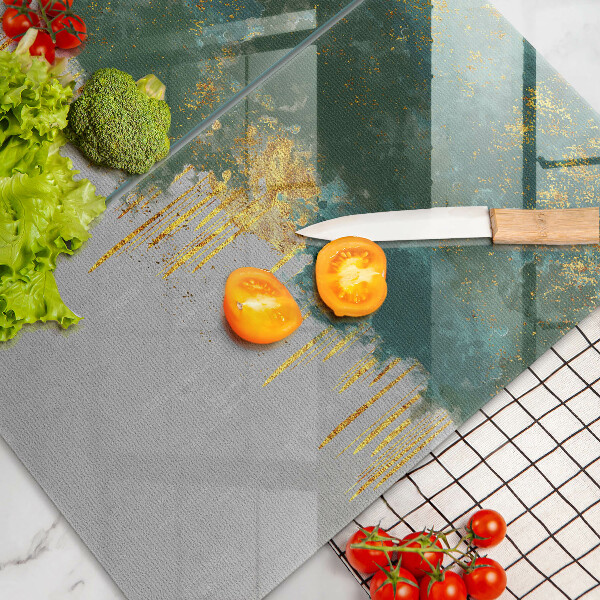 Üveg vágódeszka Absztrakció arannyal