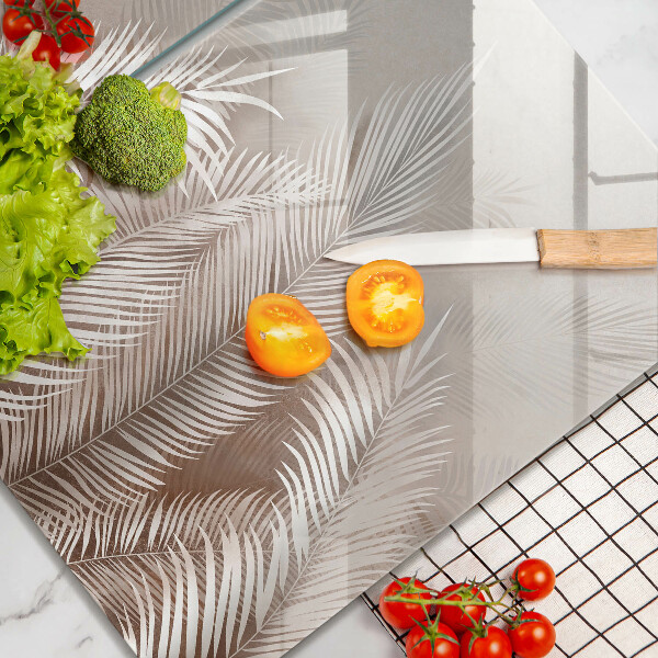 Üveg vágódeszka Boho növényzet levelei