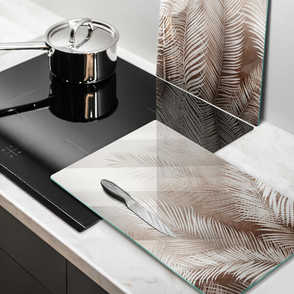 Üveg vágódeszka Boho növényzet levelei