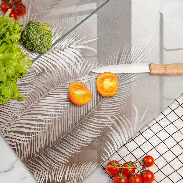 Üveg vágódeszka Boho növényzet levelei