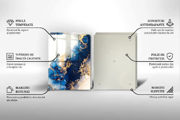 Üveg vágódeszka Absztrakció kékkel