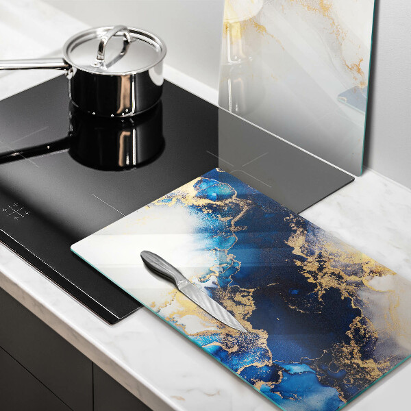 Üveg vágódeszka Absztrakció kékkel